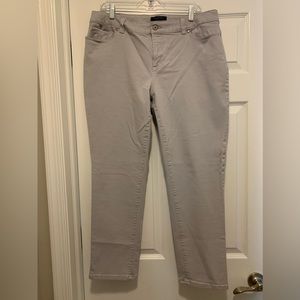 Talbots Simply Flattering 5-Pocket gray jeans with stretch sz 14W